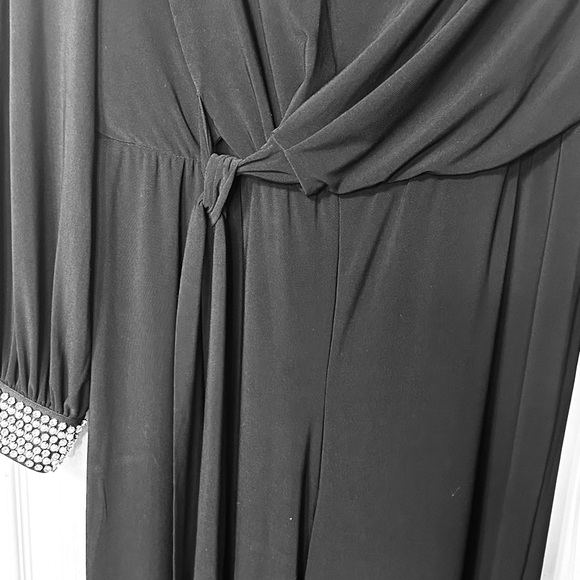 MSK Black Jumpsuit with Embellished Cuffs - Picture 4 of 7